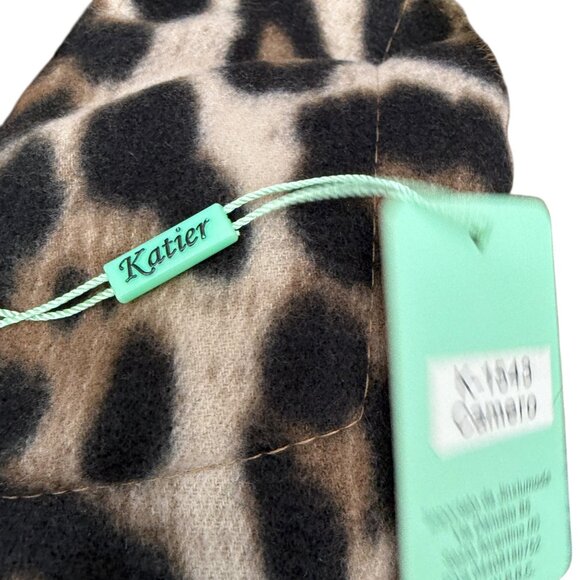 Faux Fur Leopard Wrap Womens Evening Scarf Shawl by Katier NWT 26x64 - Picture 12 of 12
